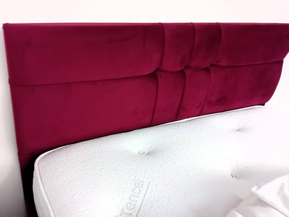 EX DISPLAY - Double Kiera velour claret bedframe