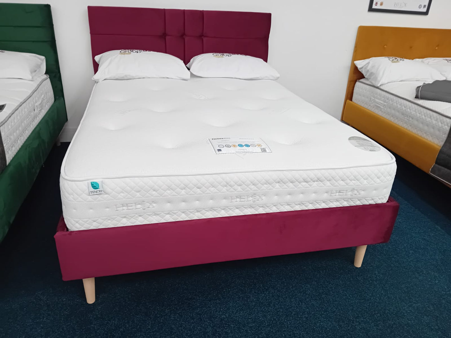 EX DISPLAY - Double Kiera velour claret bedframe